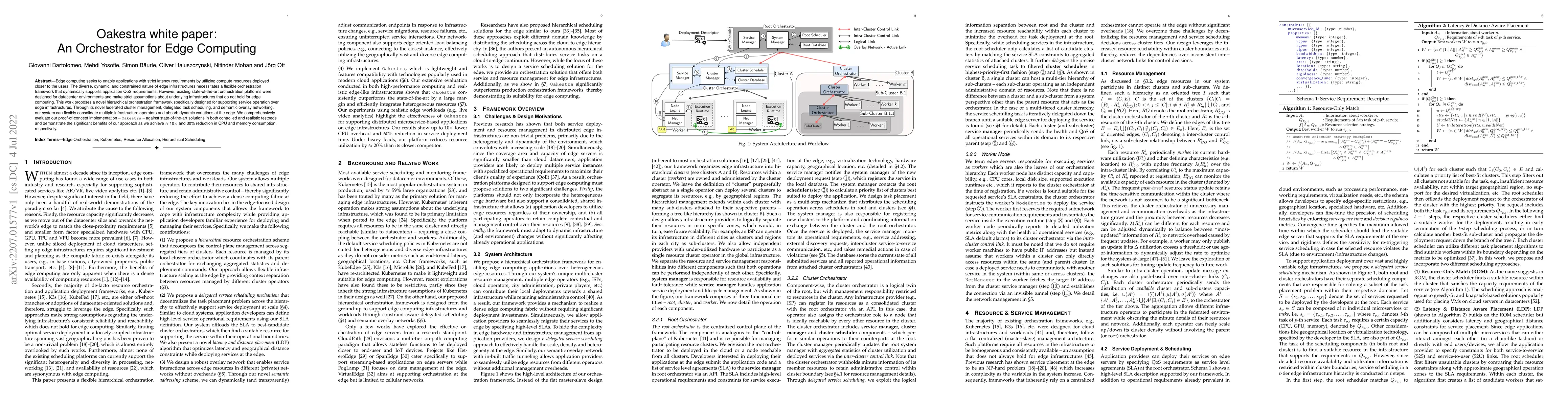 Thumbnail for Oakestra white paper: An Orchestrator for Edge Computing
