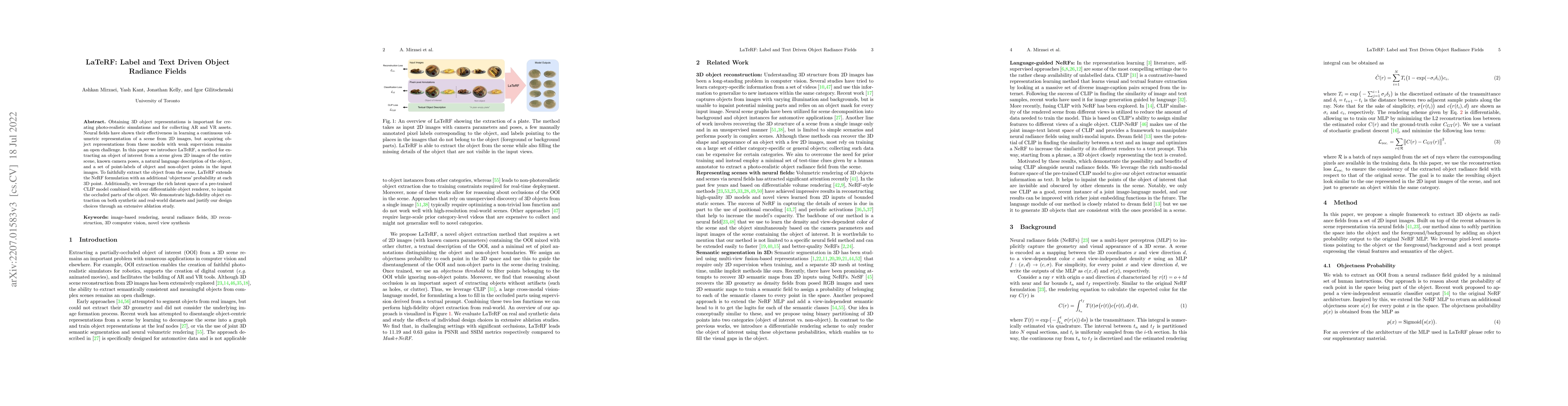 Thumbnail for LaTeRF: Label and Text Driven Object Radiance Fields