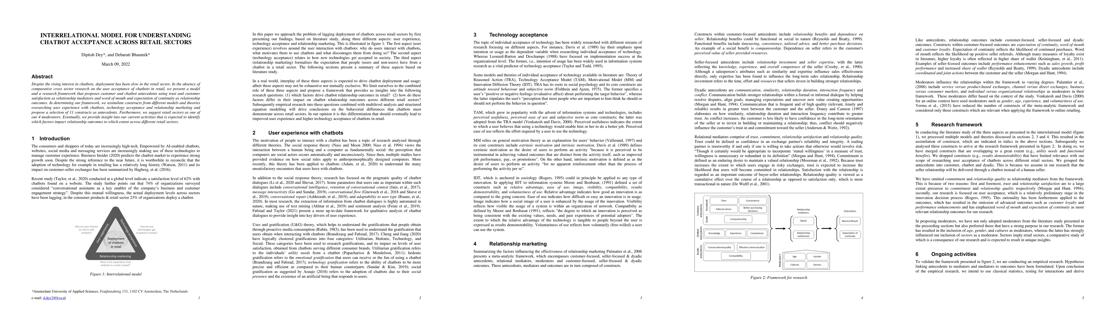 Thumbnail for Inter-relational Model for understanding Chatbot acceptance across
  retail sectors
