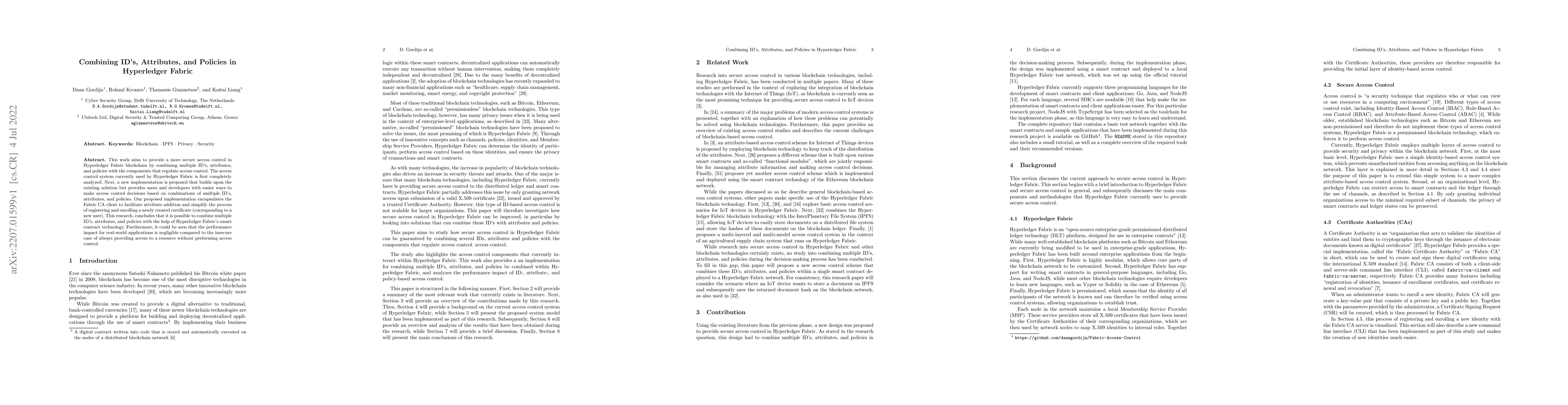 Thumbnail for Combining ID's, Attributes, and Policies in Hyperledger Fabric