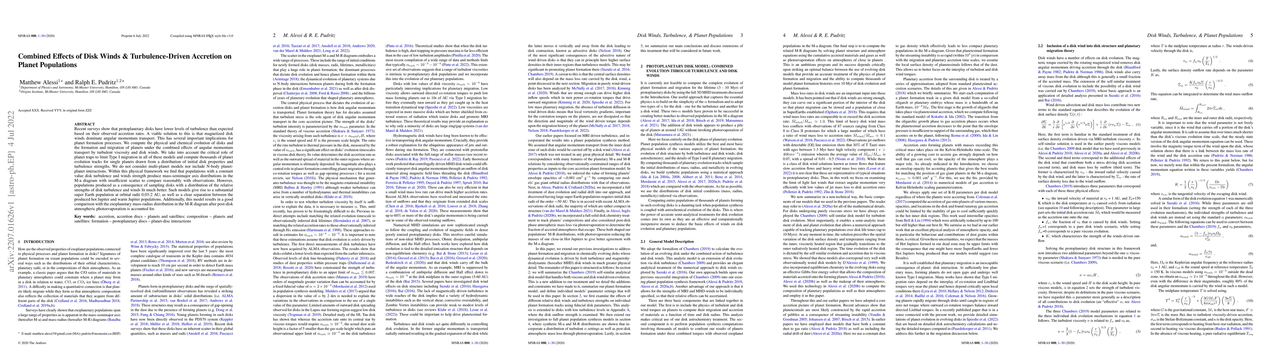 Thumbnail for Combined Effects of Disk Winds and Turbulence-Driven Accretion on Planet
  Populations
