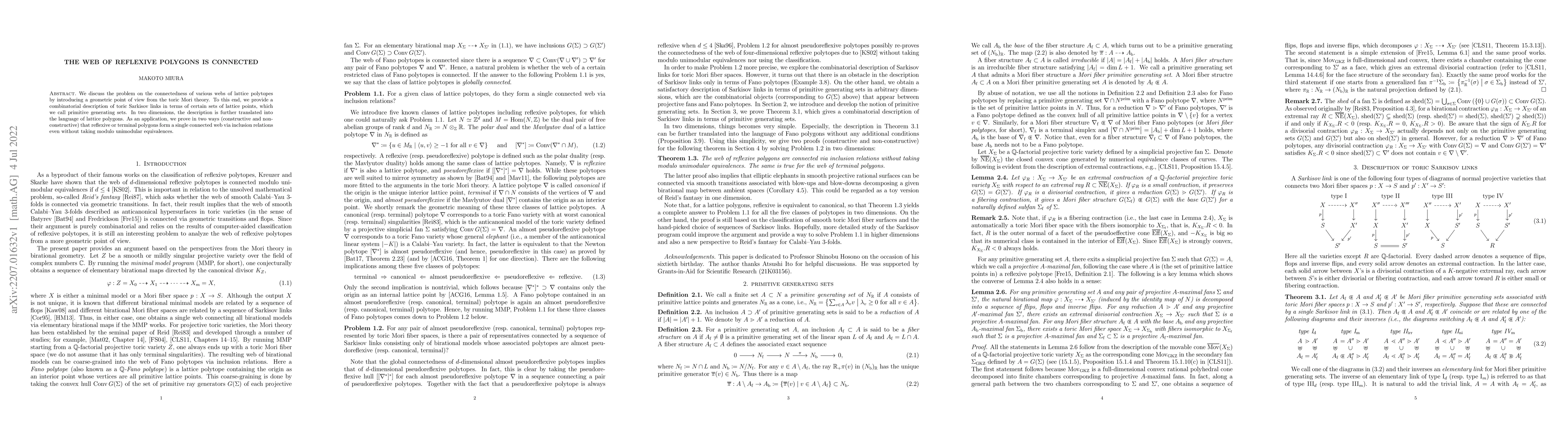 Thumbnail for The web of reflexive polygons is connected