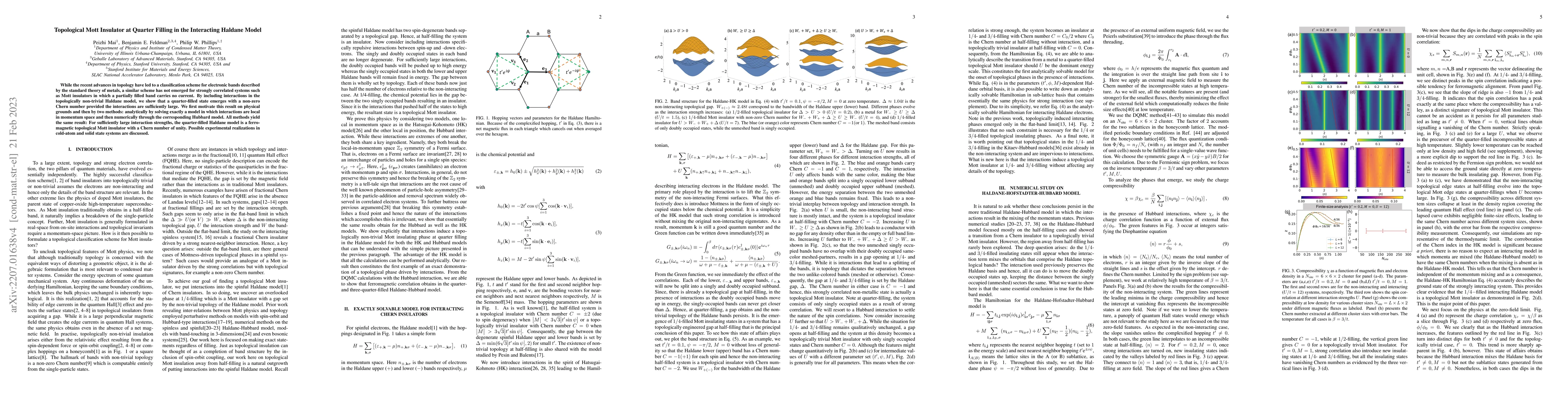 Thumbnail for Topological Mott Insulator at Quarter Filling in the Interacting Haldane
  Model