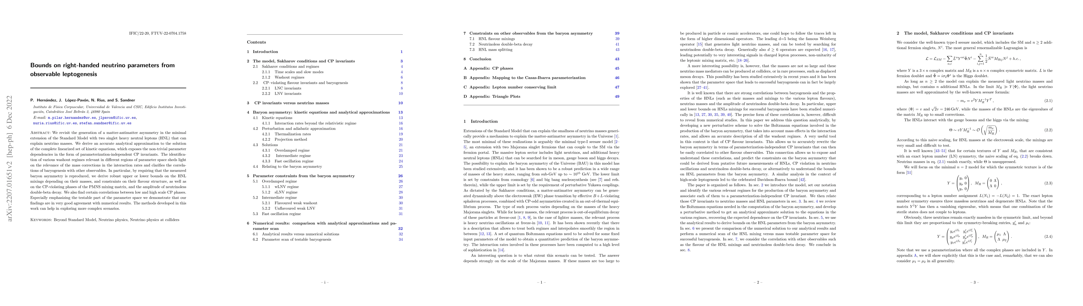 Thumbnail for Bounds on right-handed neutrino parameters from observable leptogenesis