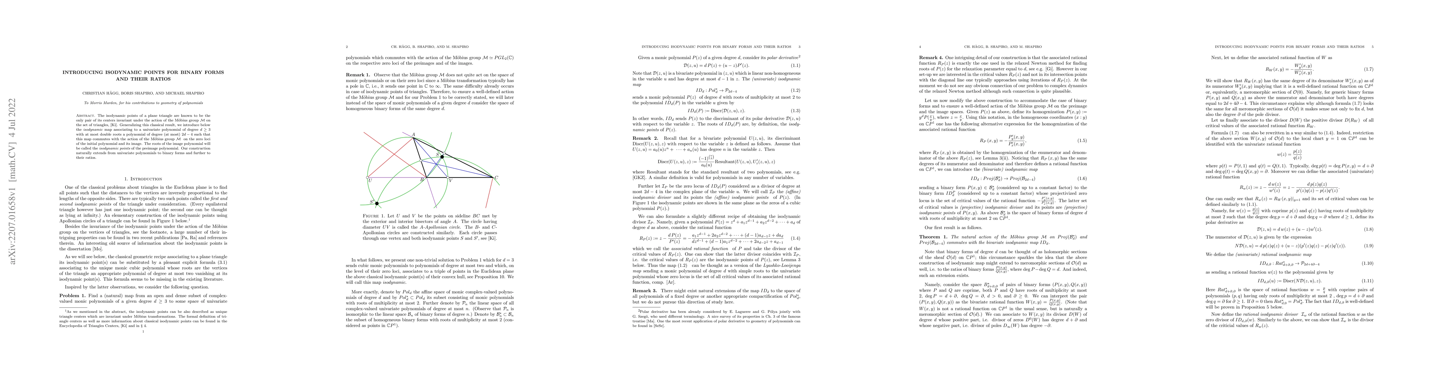 Thumbnail for Introducing isodynamic points for binary forms and their ratios