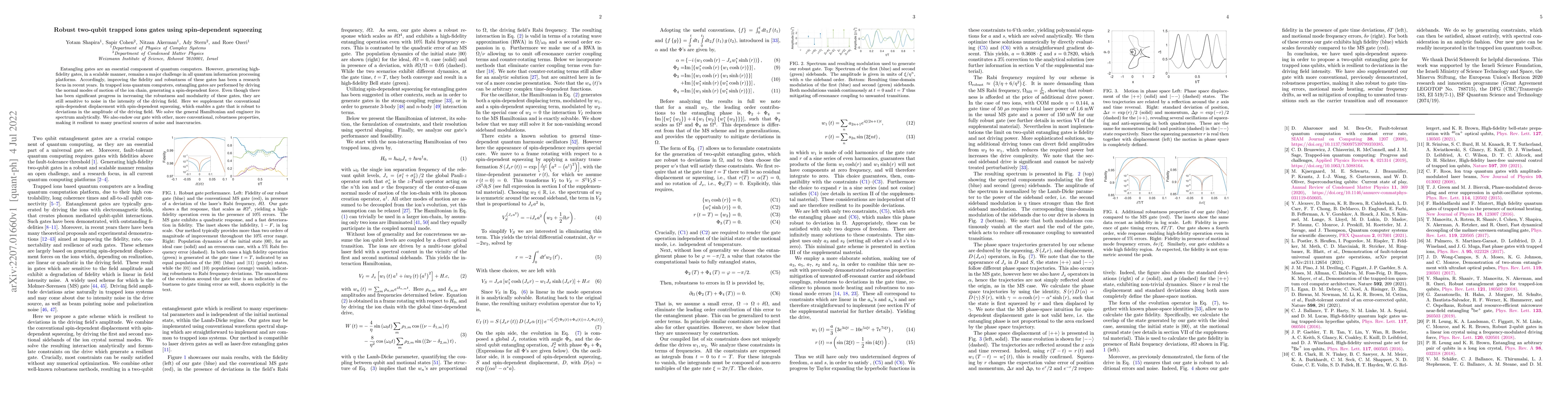 Thumbnail for Robust two-qubit trapped ions gates using spin-dependent squeezing