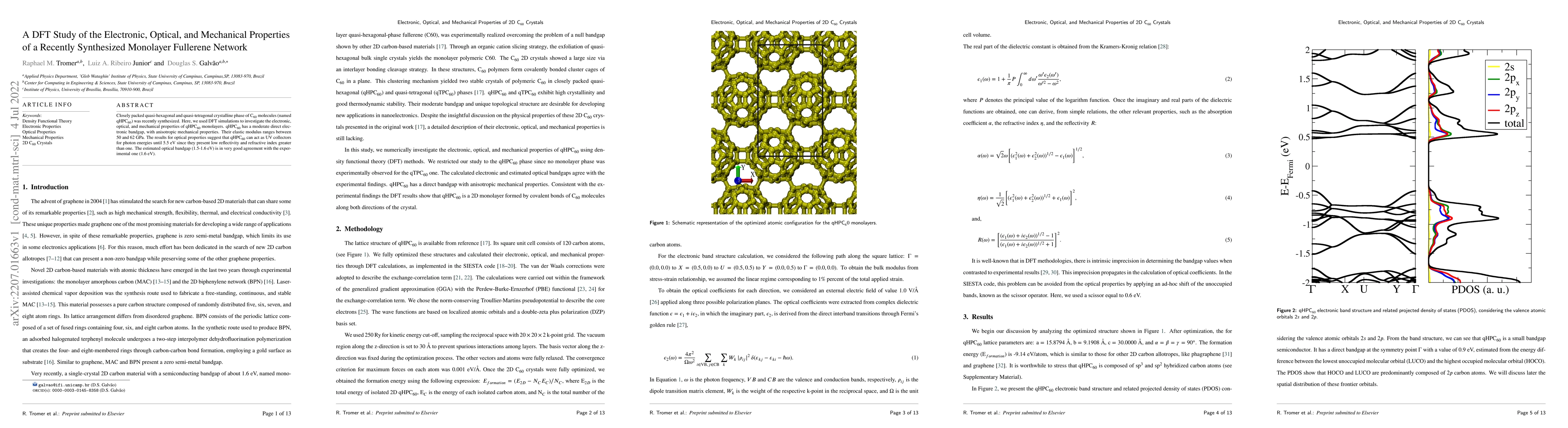 Thumbnail for A DFT Study of the Electronic, Optical, and Mechanical Properties of a
  Recently Synthesized Monolayer Fullerene Network