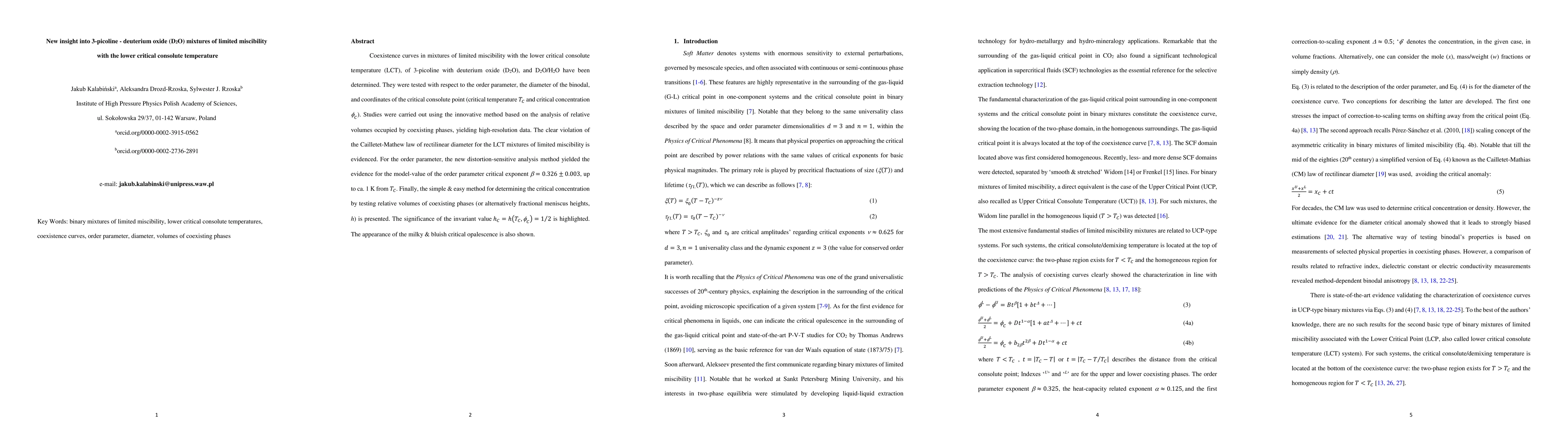 Thumbnail for New insight into 3-picoline - deuterium oxide (D$_2$O) mixtures of
  limited miscibility with the lower critical consolute temperature