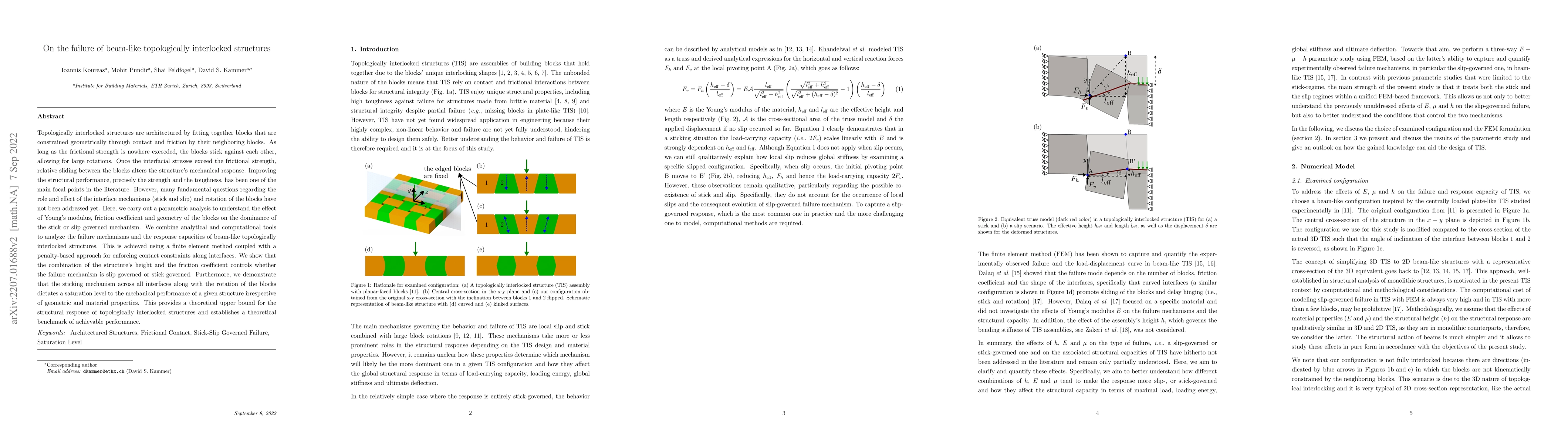 Thumbnail for On the failure of beam-like topologically interlocked structures