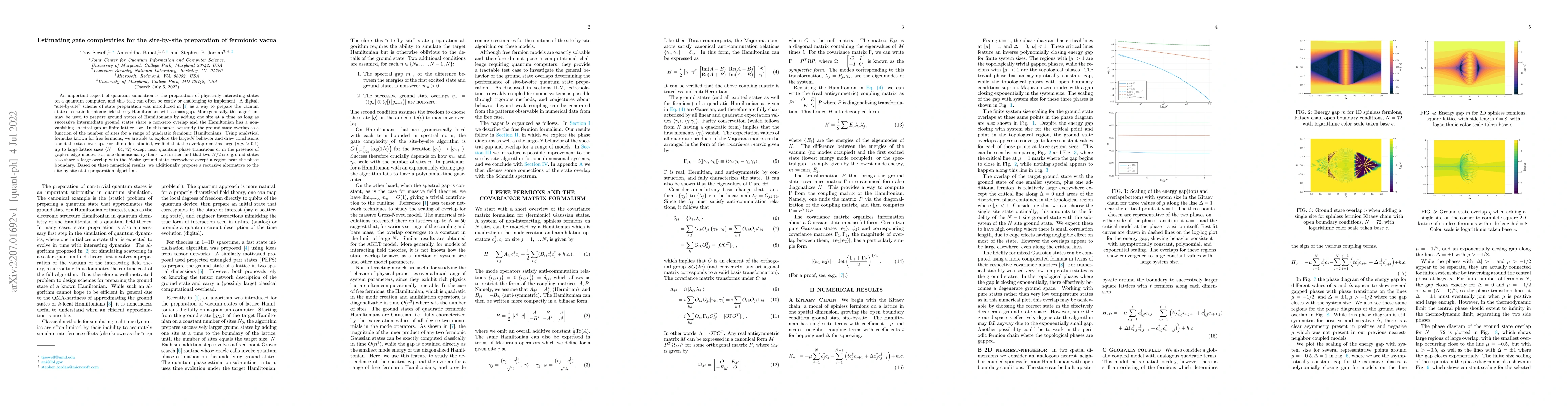 Thumbnail for Estimating gate complexities for the site-by-site preparation of
  fermionic vacua