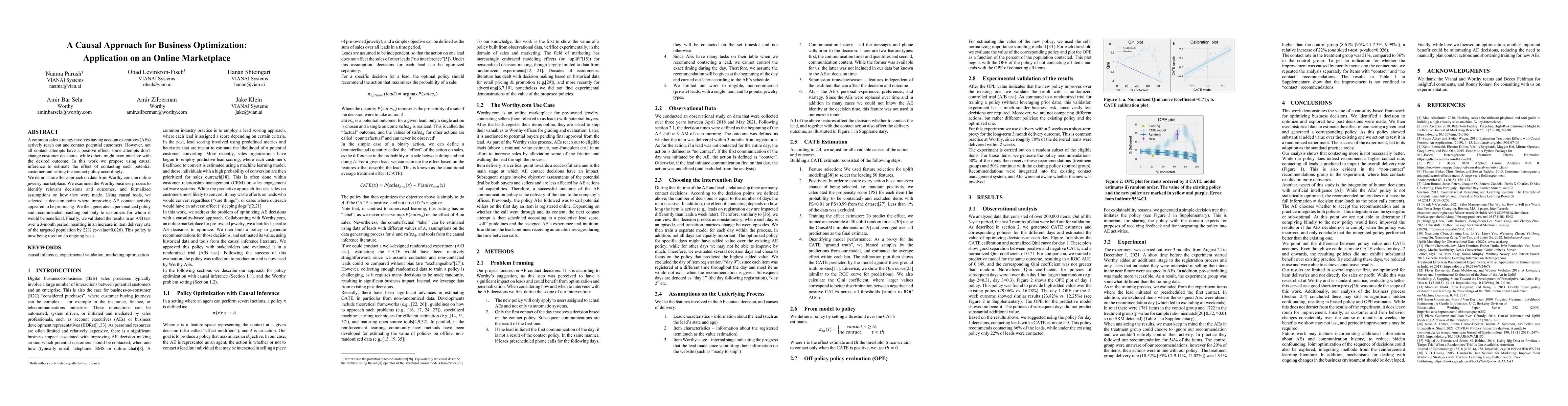 Thumbnail for A Causal Approach for Business Optimization: Application on an Online
  Marketplace