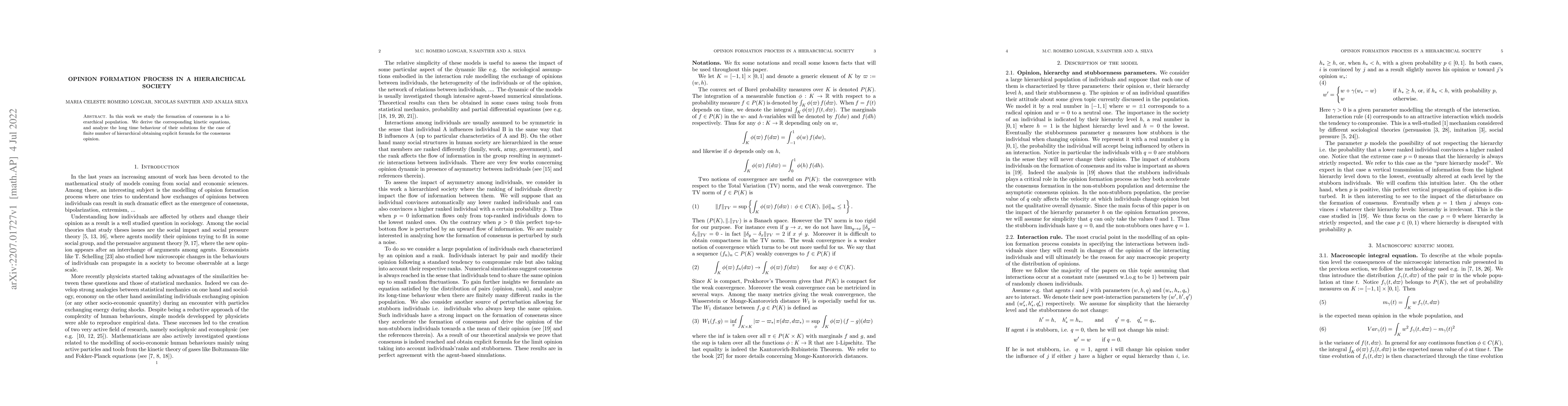 Thumbnail for Opinion formation process in a hierarchical society