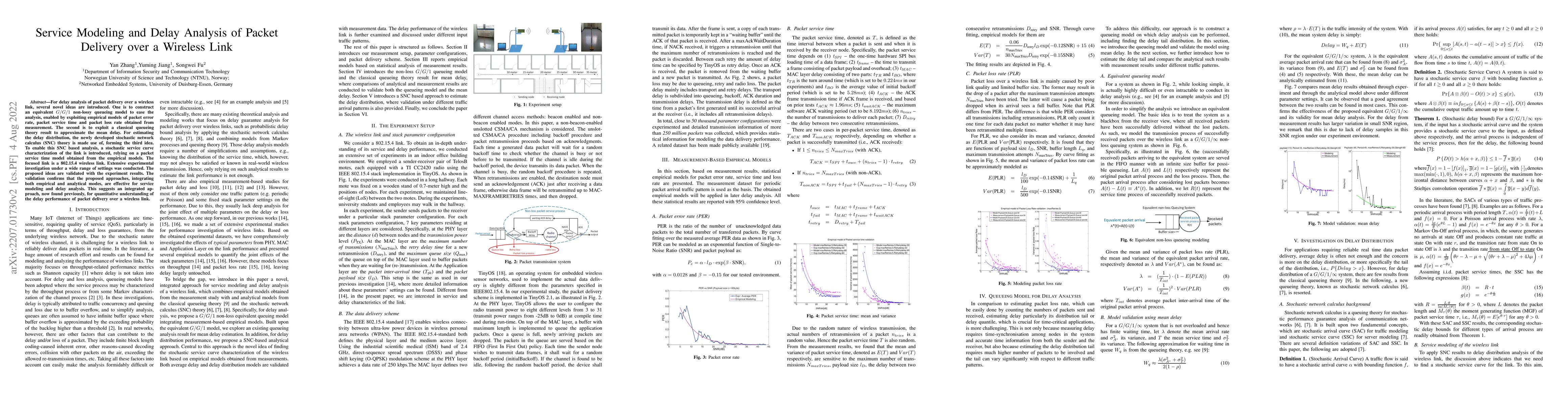 Thumbnail for Service Modeling and Delay Analysis of Packet Delivery over a Wireless
  Link