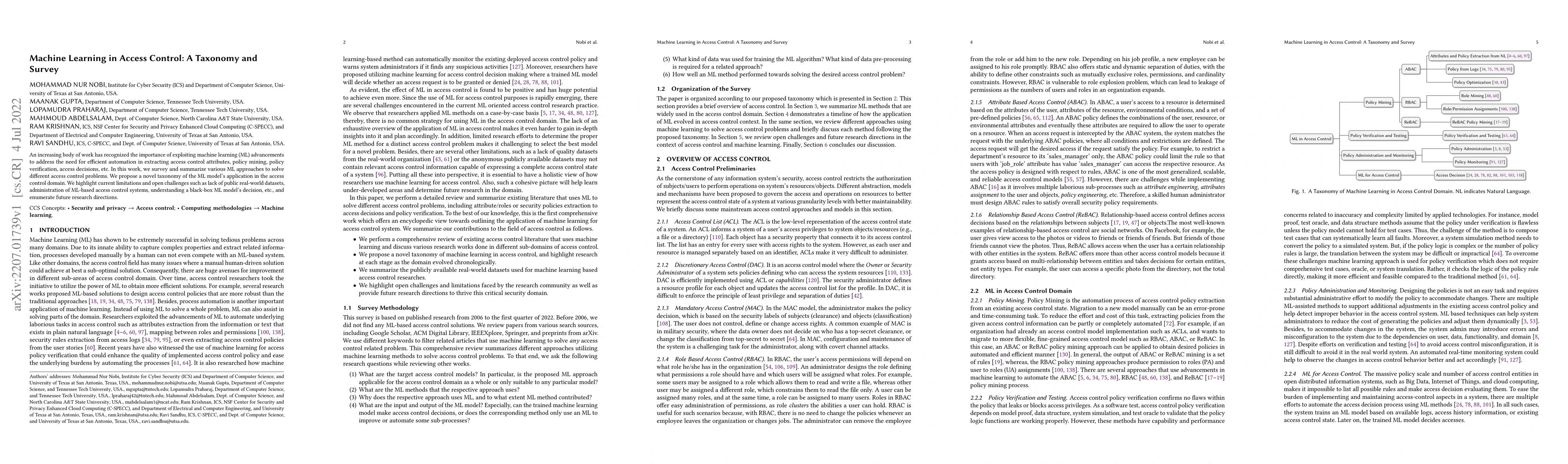Thumbnail for Machine Learning in Access Control: A Taxonomy and Survey