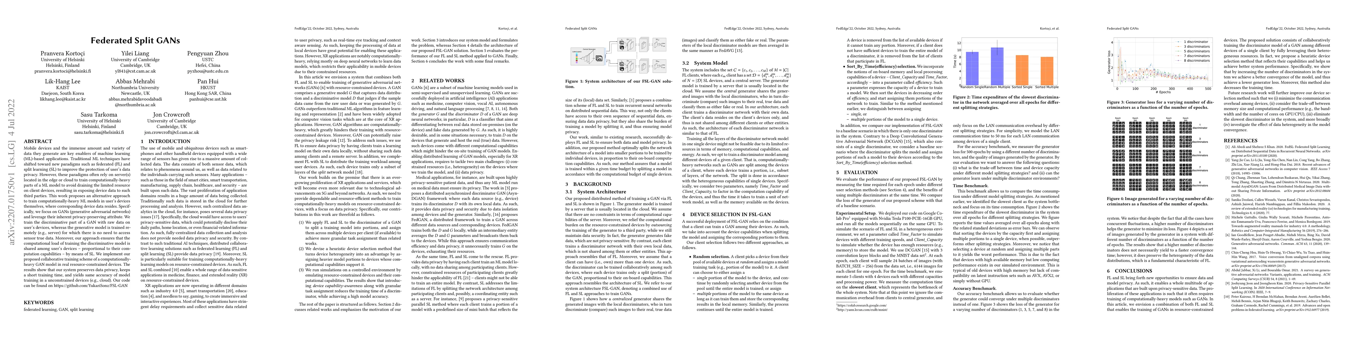 Thumbnail for Federated Split GANs