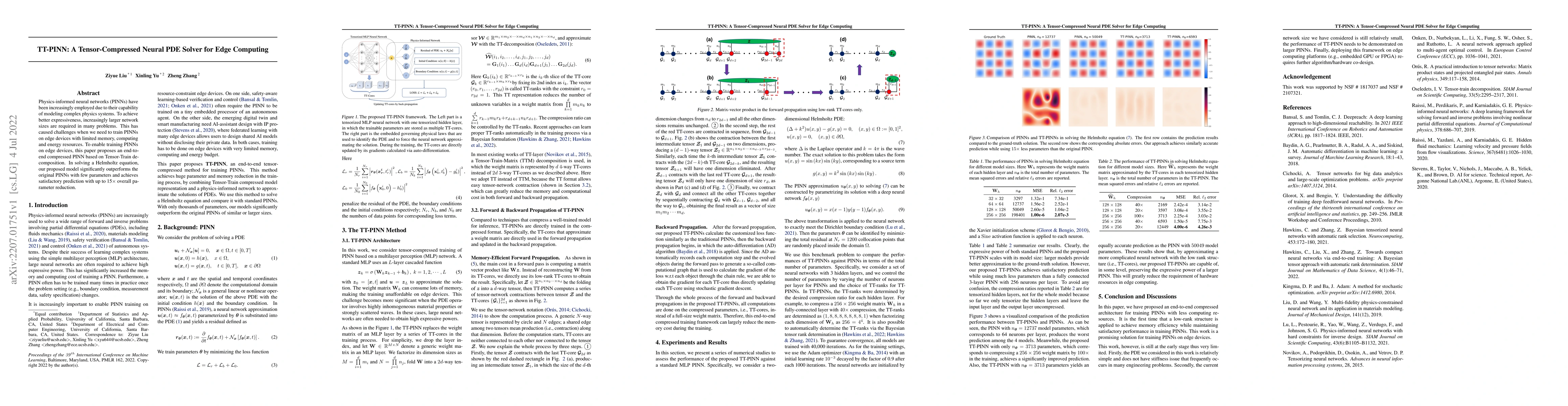 Thumbnail for TT-PINN: A Tensor-Compressed Neural PDE Solver for Edge Computing