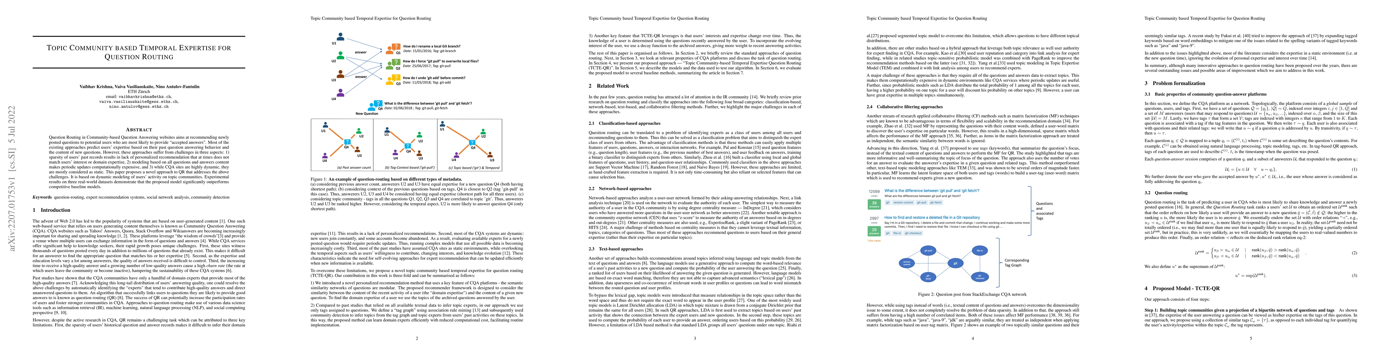 Thumbnail for Topic Community Based Temporal Expertise for Question Routing