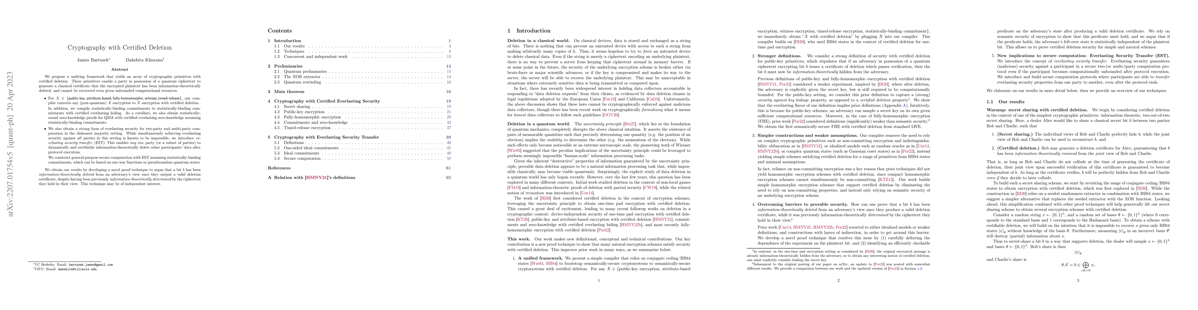 Thumbnail for Cryptography with Certified Deletion