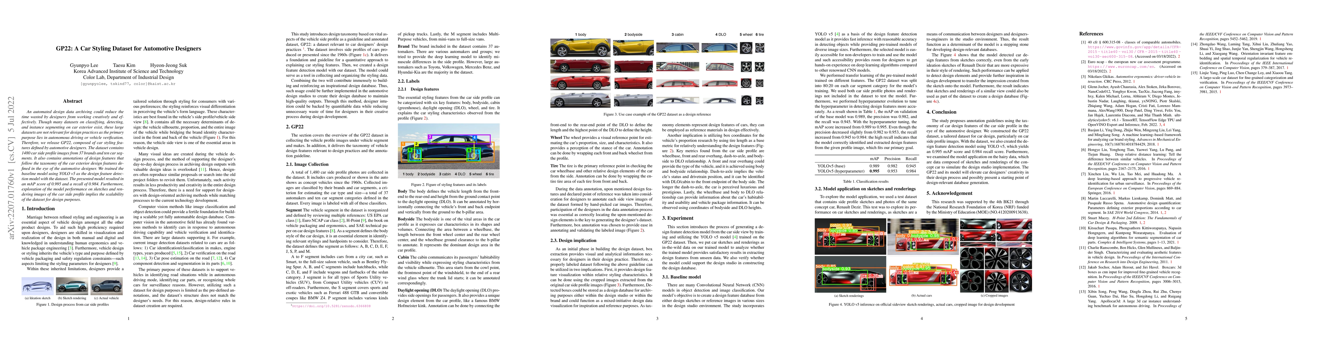 Thumbnail for GP22: A Car Styling Dataset for Automotive Designers