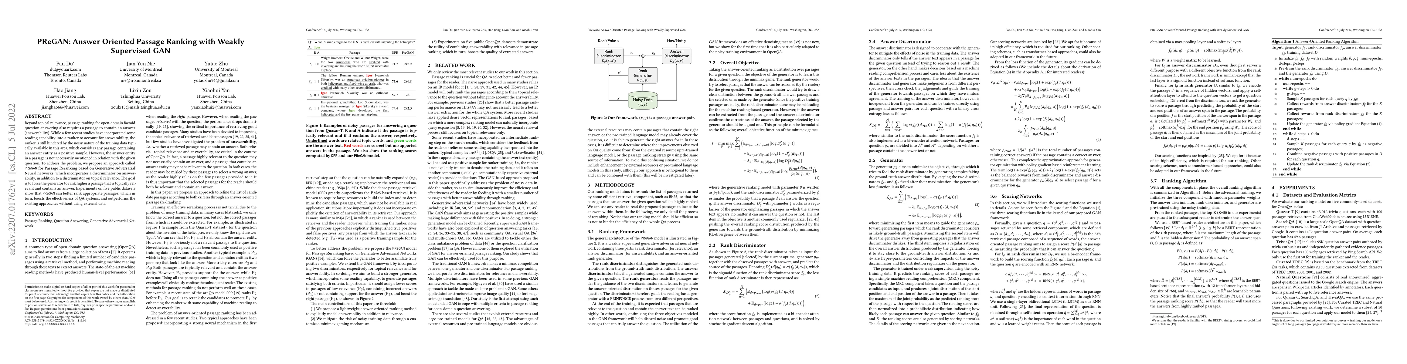 Thumbnail for PReGAN: Answer Oriented Passage Ranking with Weakly Supervised GAN