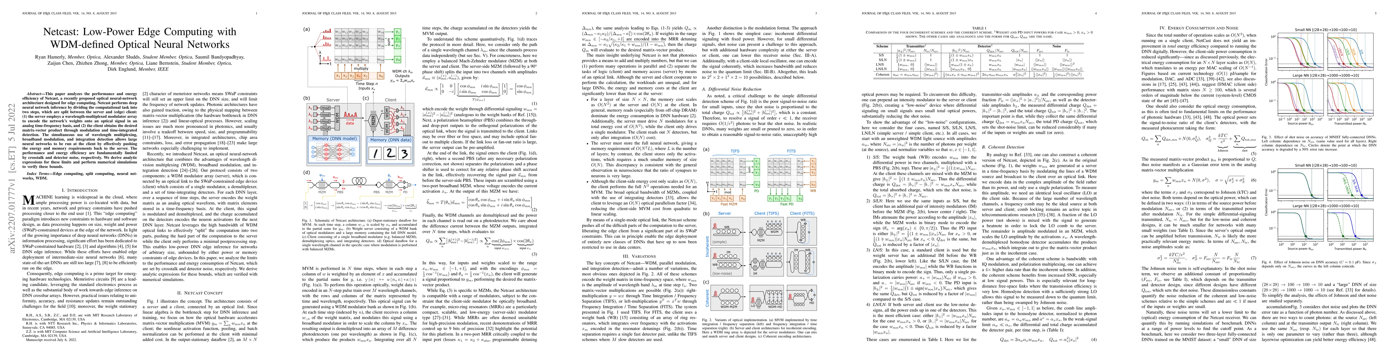 Thumbnail for Netcast: Low-Power Edge Computing with WDM-defined Optical Neural
  Networks