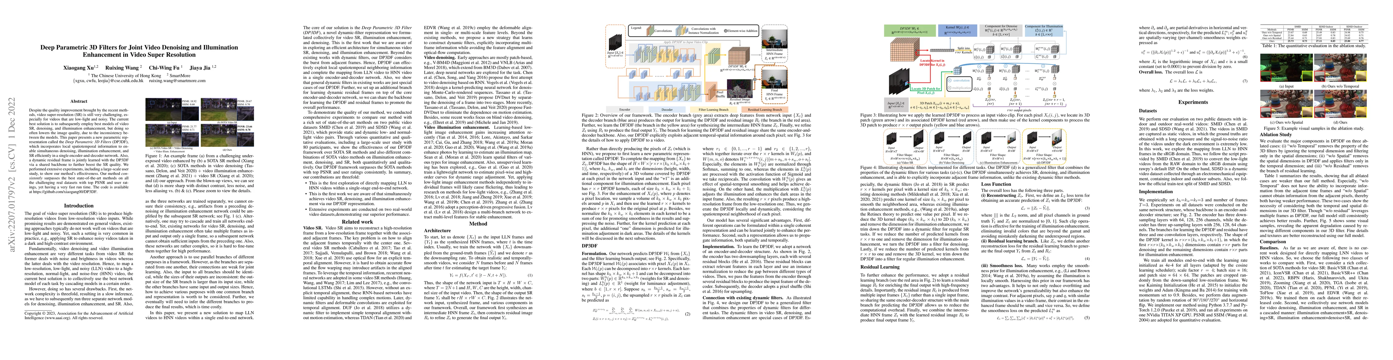 Thumbnail for Deep Parametric 3D Filters for Joint Video Denoising and Illumination
  Enhancement in Video Super Resolution