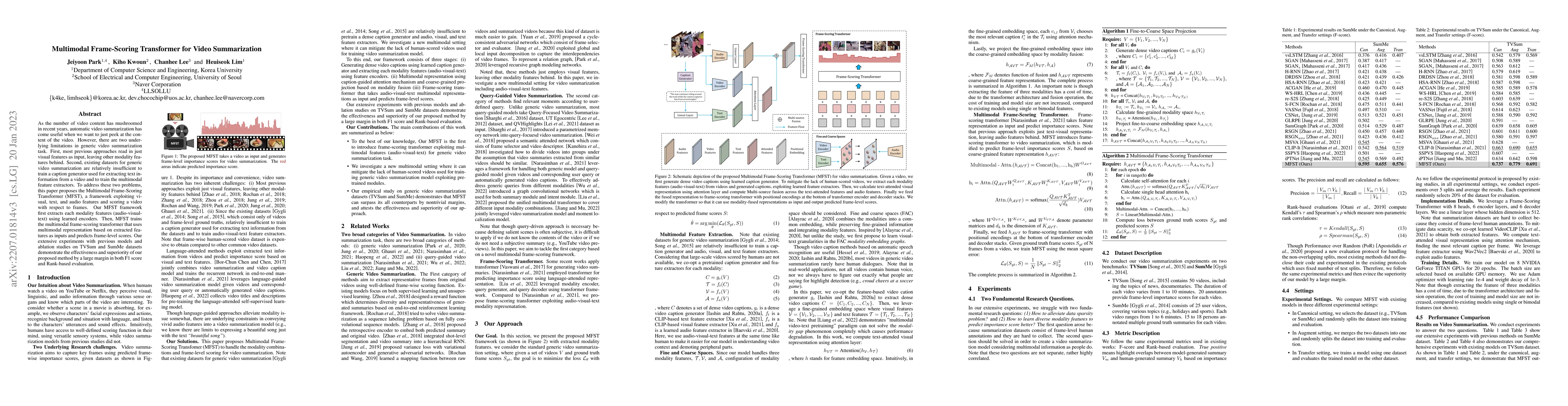 Thumbnail for Multimodal Frame-Scoring Transformer for Video Summarization
