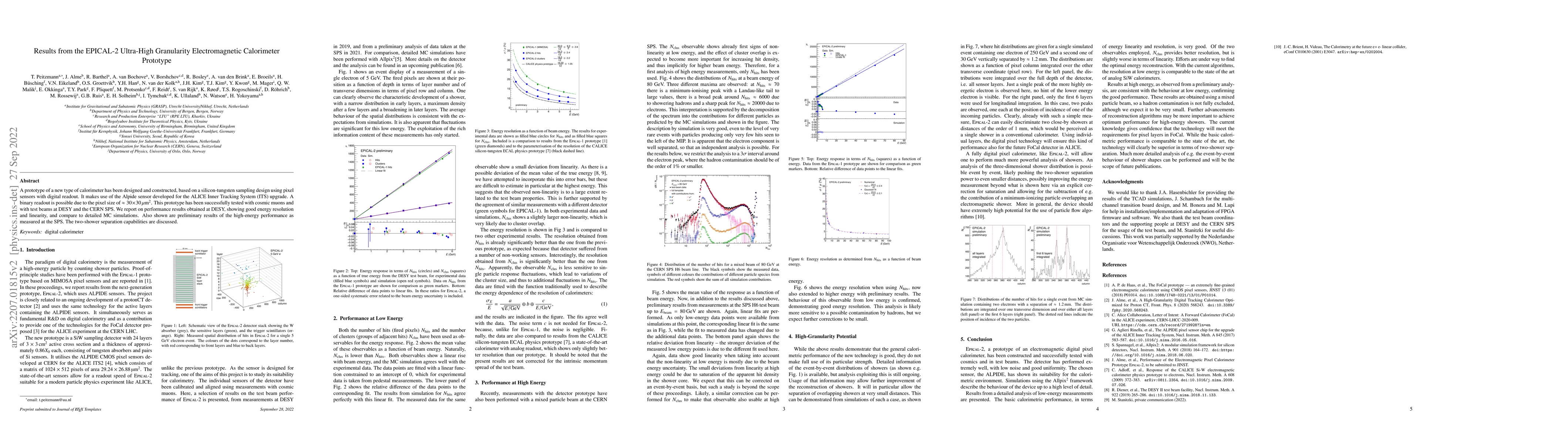 Thumbnail for Results from the EPICAL-2 Ultra-High Granularity Electromagnetic
  Calorimeter Prototype