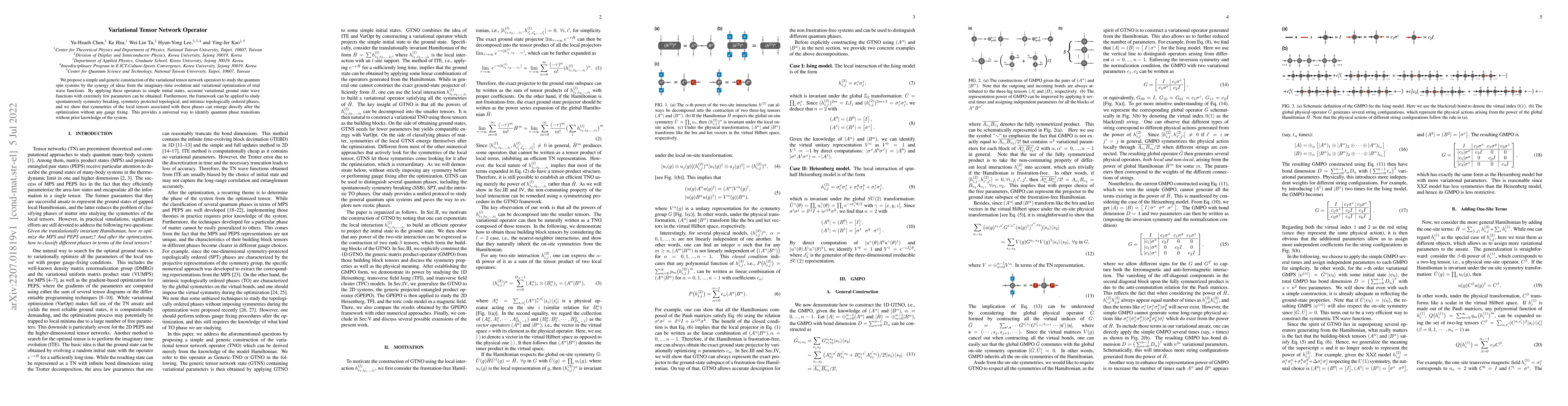 Thumbnail for Variational Tensor Network Operator