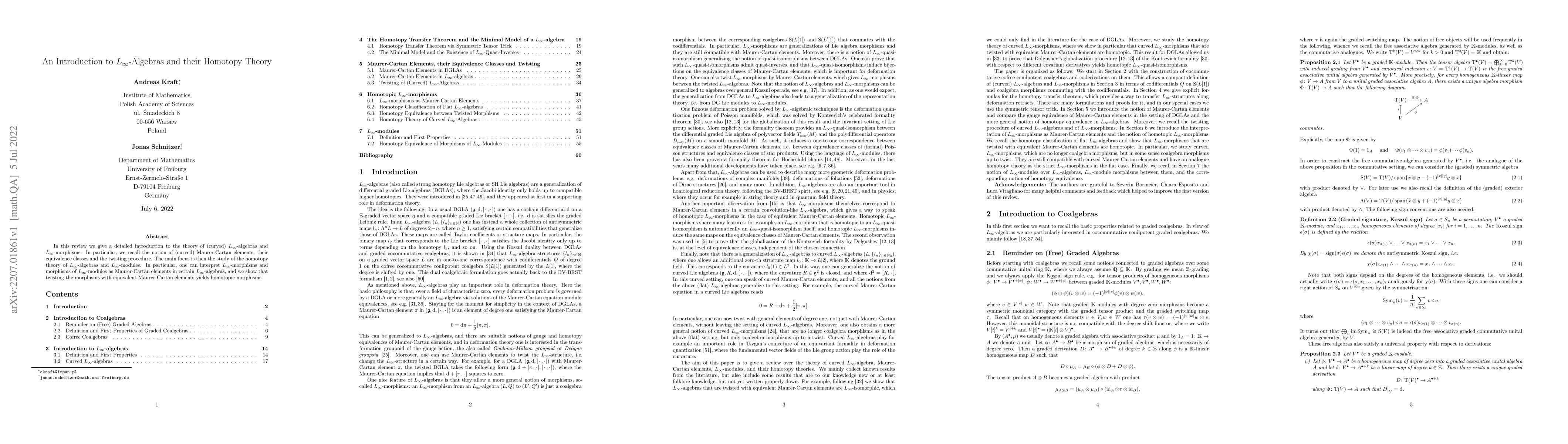 Thumbnail for An Introduction to $L_\infty$-Algebras and their Homotopy Theory