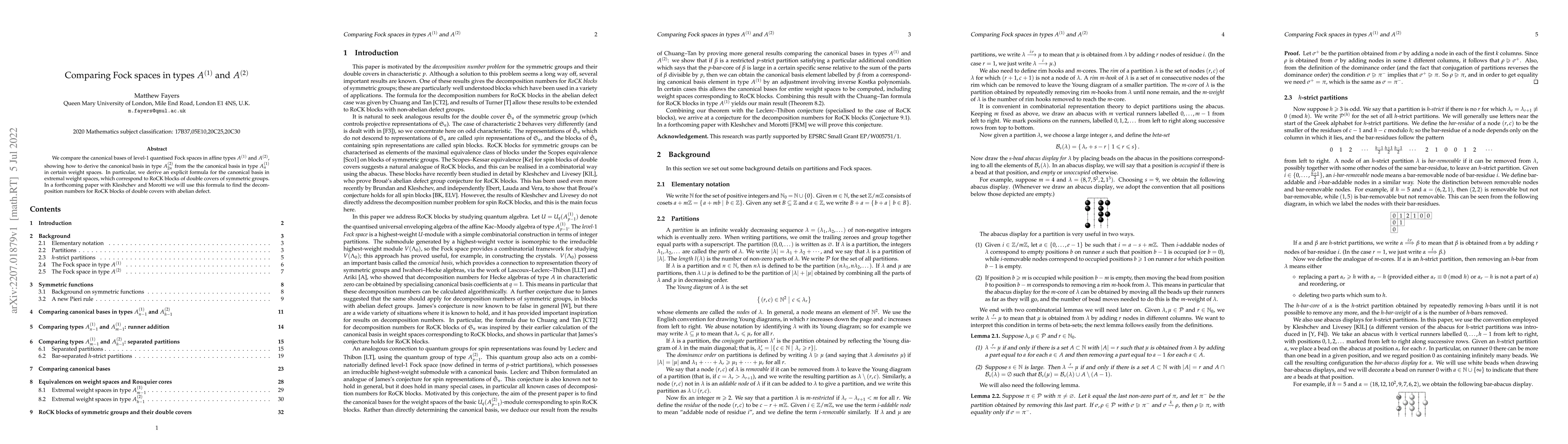 Thumbnail for Comparing Fock spaces in types $A^{(1)}$ and $A^{(2)}$