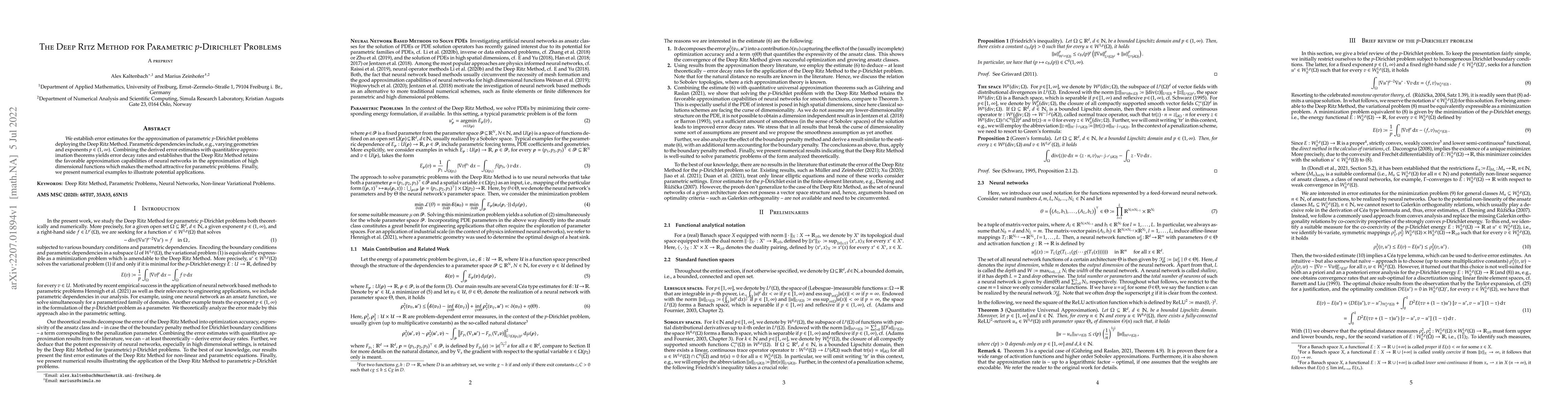 Thumbnail for The Deep Ritz Method for Parametric $p$-Dirichlet Problems