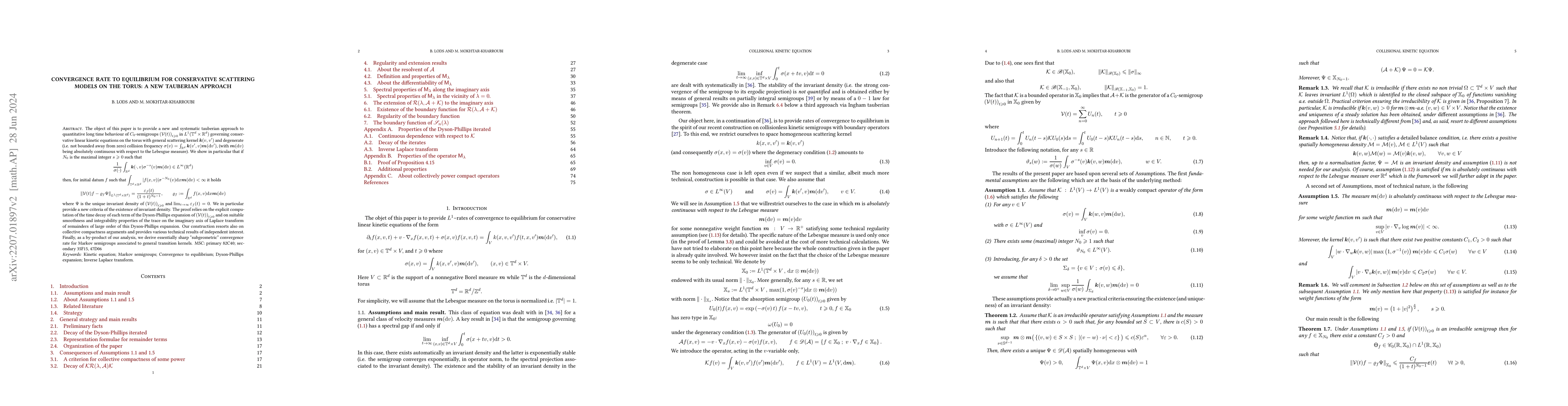 Thumbnail for Convergence rate to equilibrium for conservative scattering models on
  the torus: a new tauberian approach
