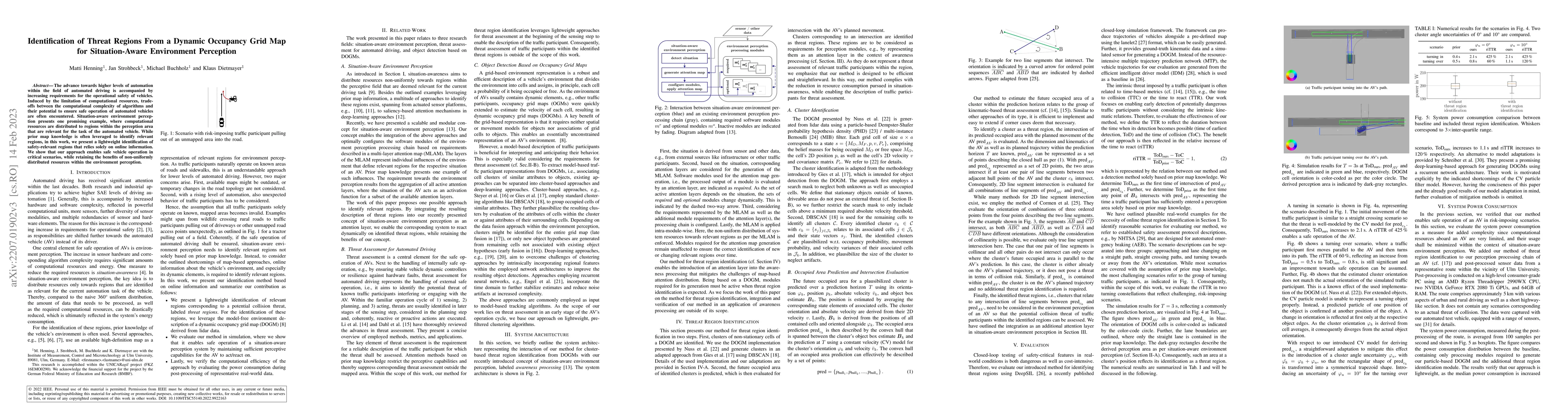 Thumbnail for Identification of Threat Regions From a Dynamic Occupancy Grid Map for
  Situation-Aware Environment Perception