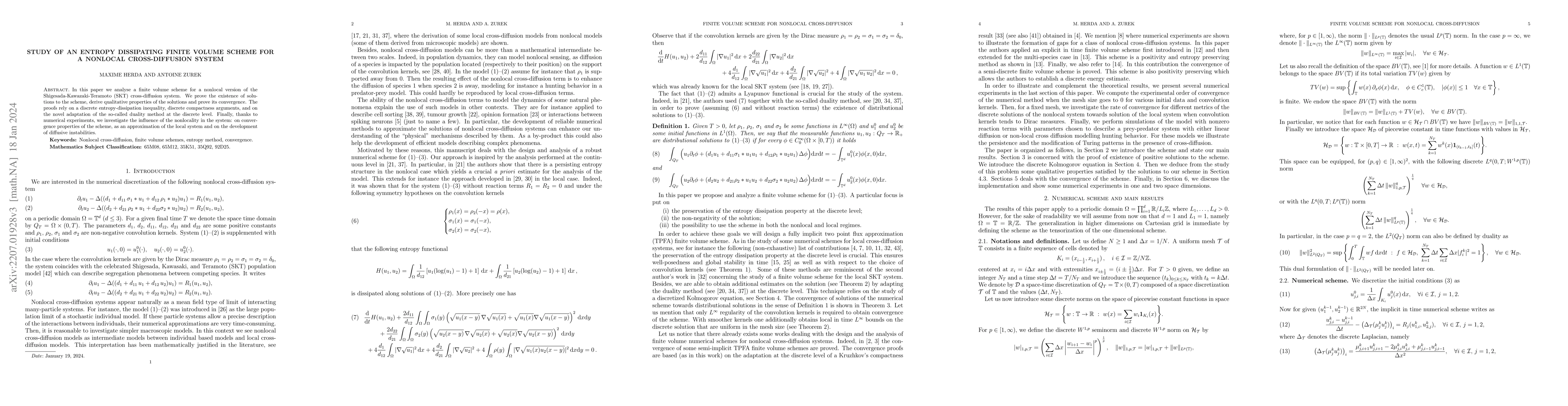 Thumbnail for Study of an entropy dissipating finite volume scheme for a nonlocal
  cross-diffusion system