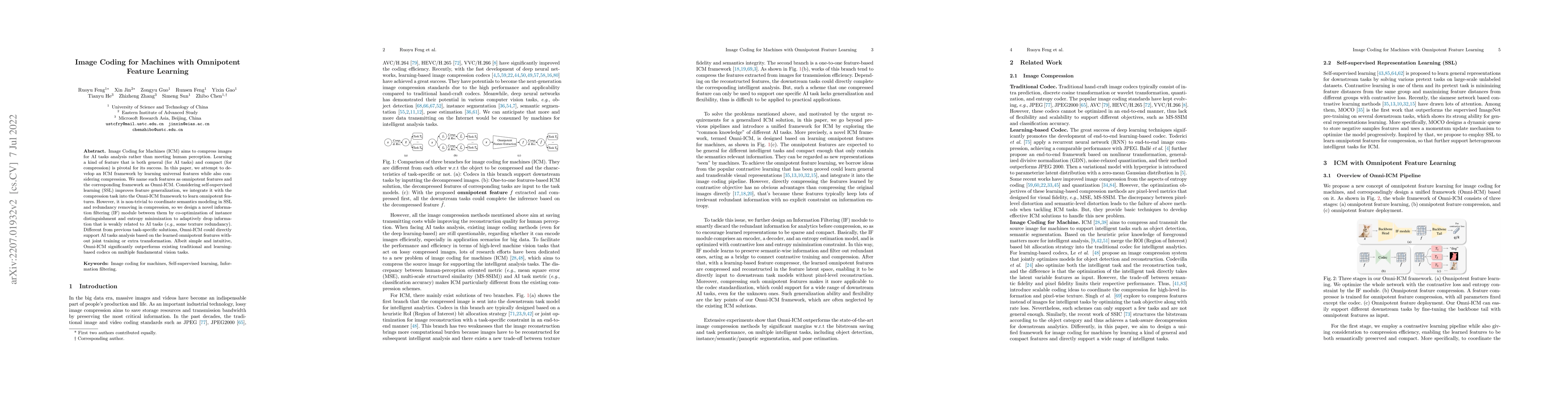 Thumbnail for Image Coding for Machines with Omnipotent Feature Learning
