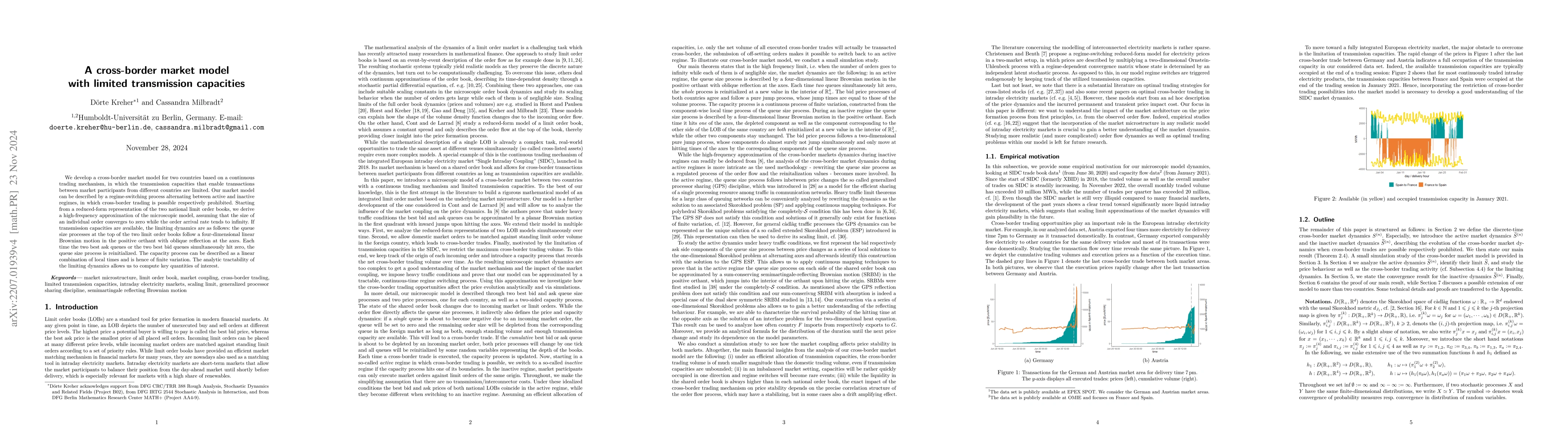 Thumbnail for A cross-border market model with limited transmission capacities