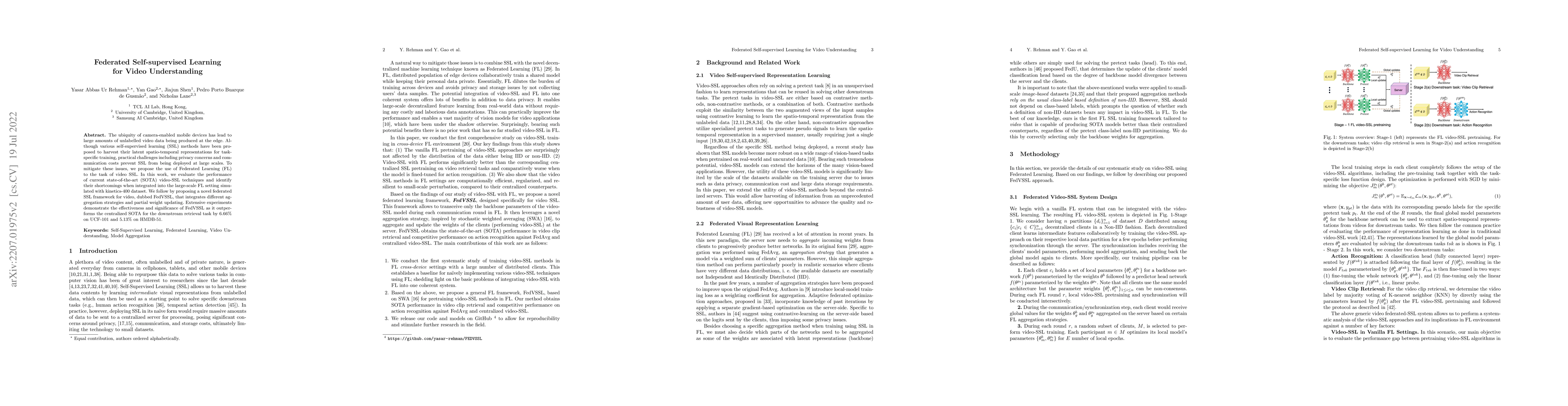 Thumbnail for Federated Self-supervised Learning for Video Understanding