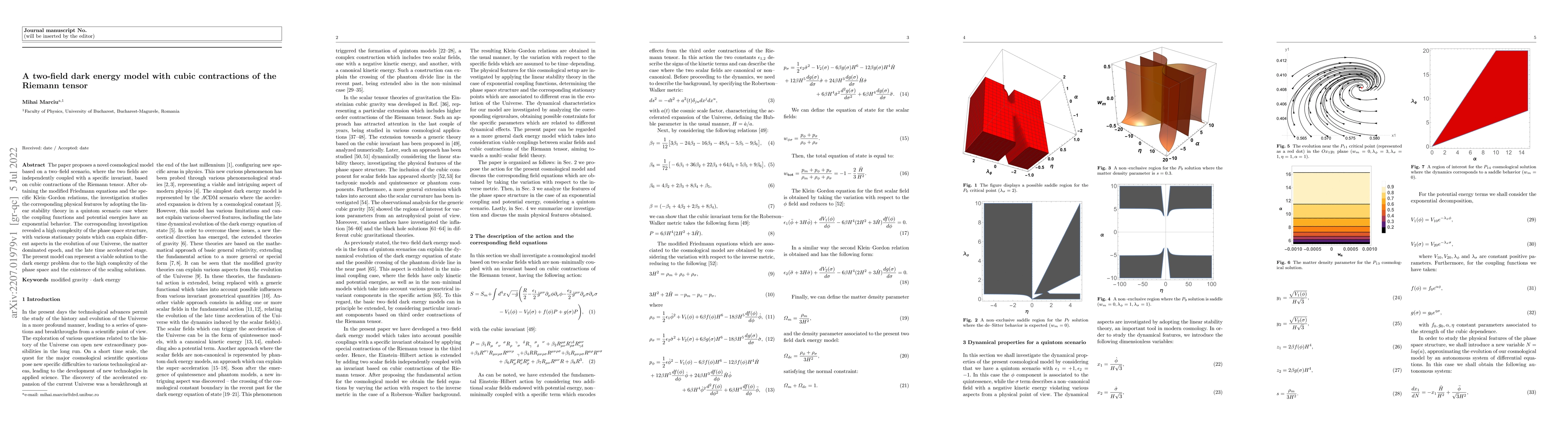 Thumbnail for A two-field dark energy model with cubic contractions of the Riemann
  tensor