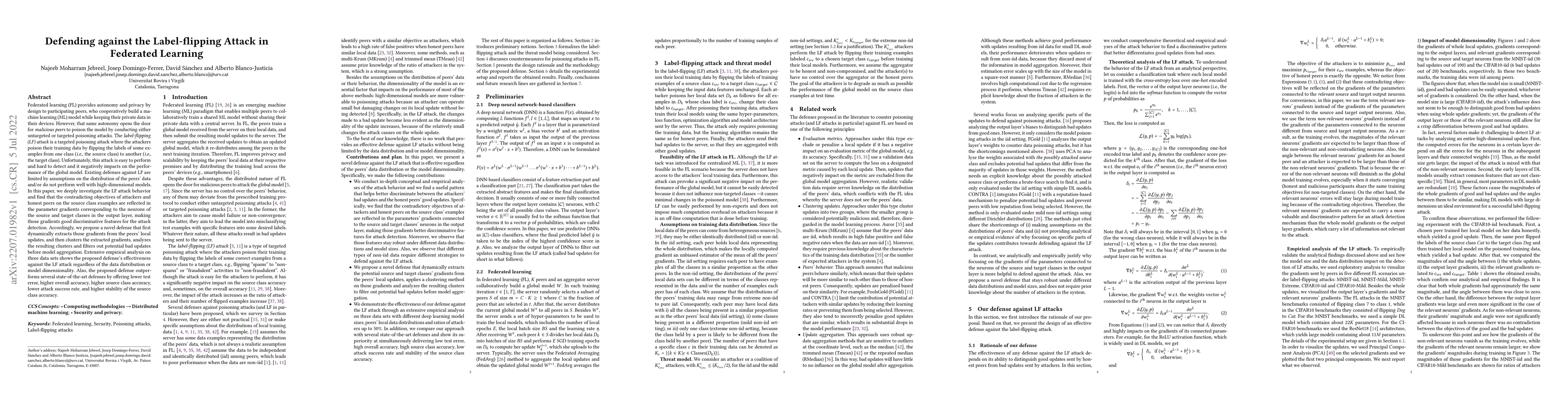 Thumbnail for Defending against the Label-flipping Attack in Federated Learning