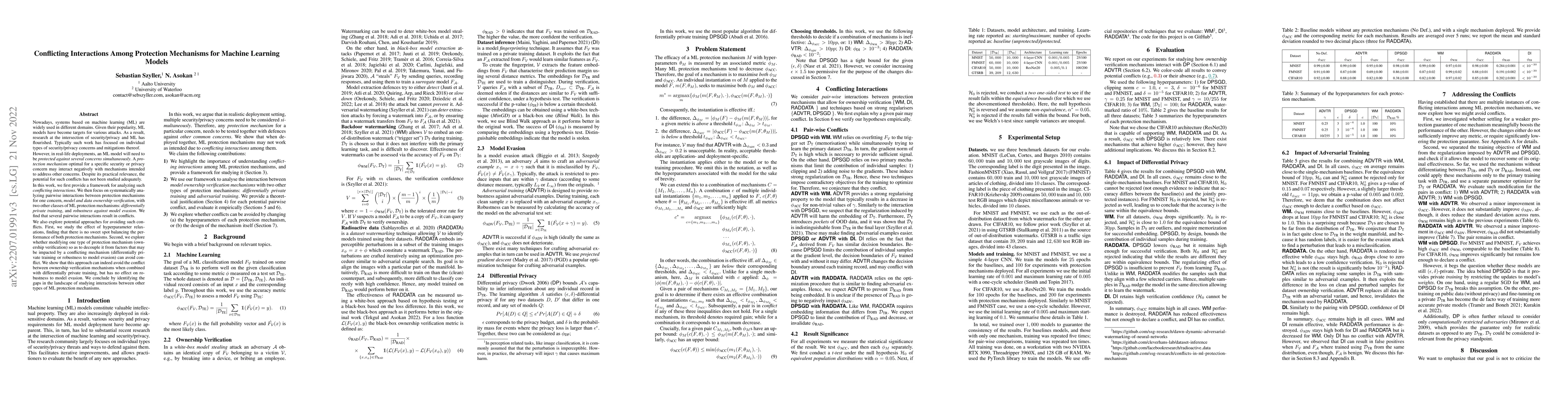 Thumbnail for Conflicting Interactions Among Protection Mechanisms for Machine
  Learning Models
