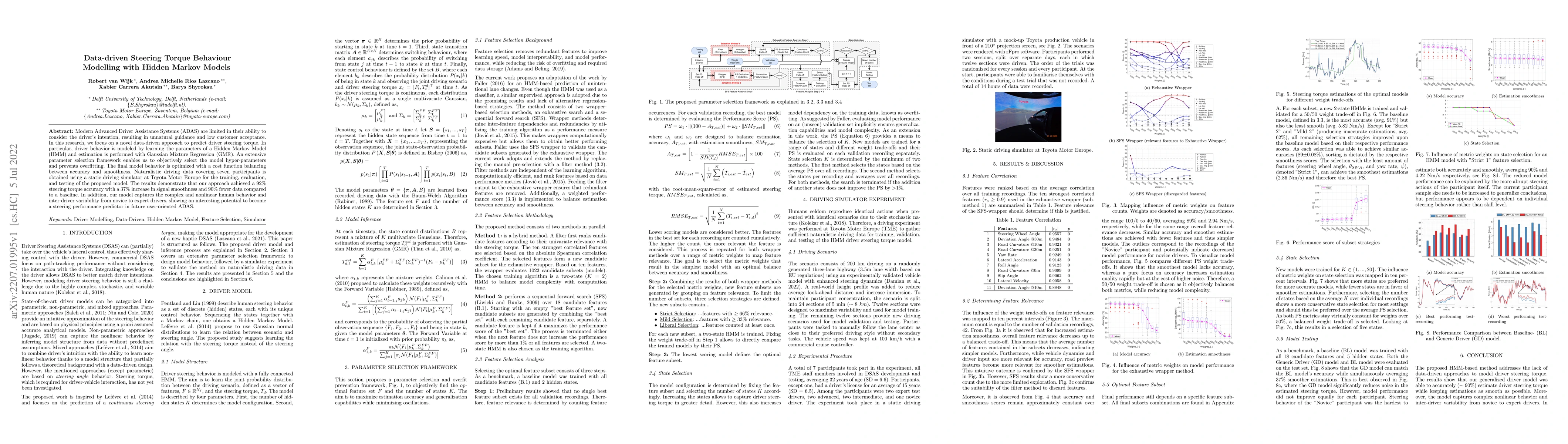 Thumbnail for Data-driven Steering Torque Behaviour Modelling with Hidden Markov
  Models