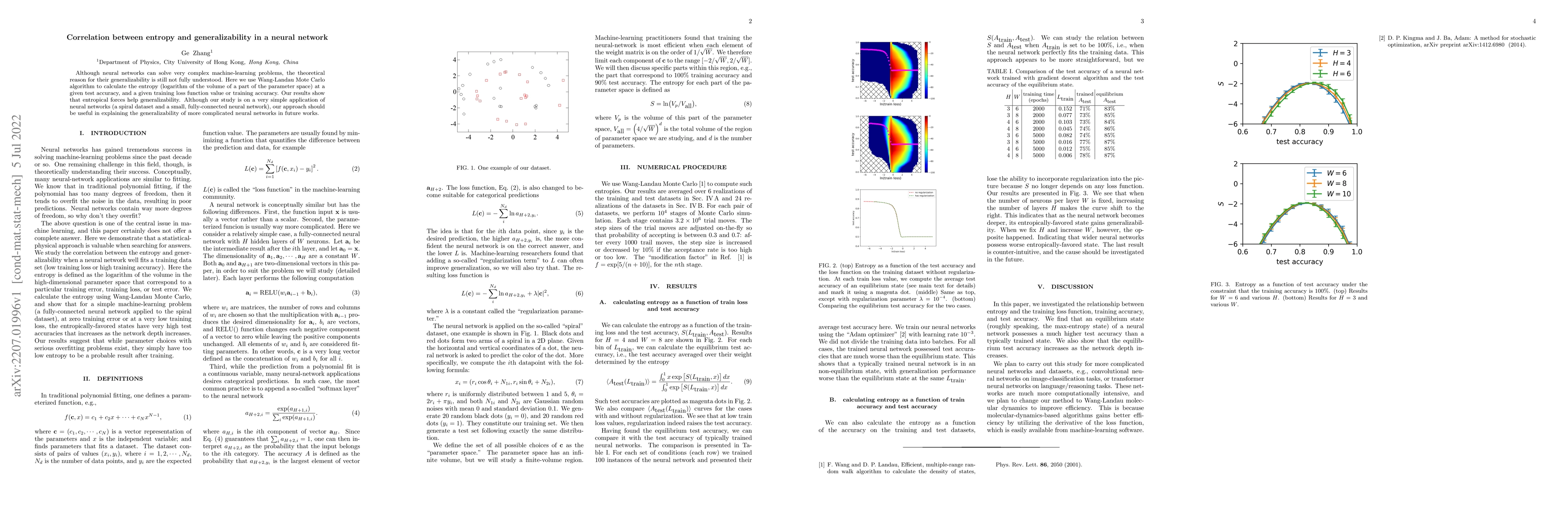 Thumbnail for Correlation between entropy and generalizability in a neural network