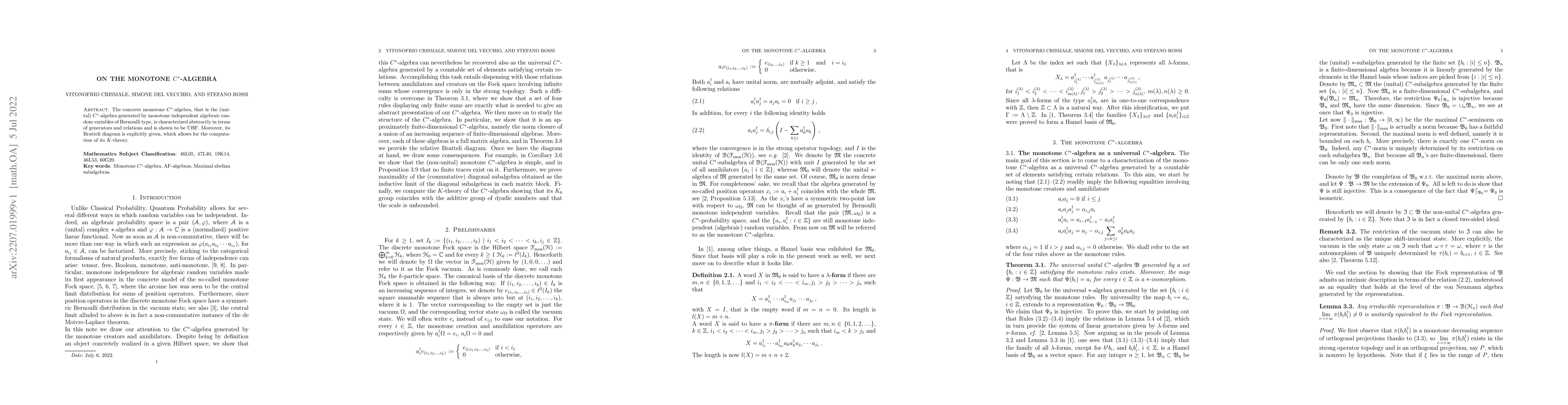 Thumbnail for On the monotone $C^*$-algebra