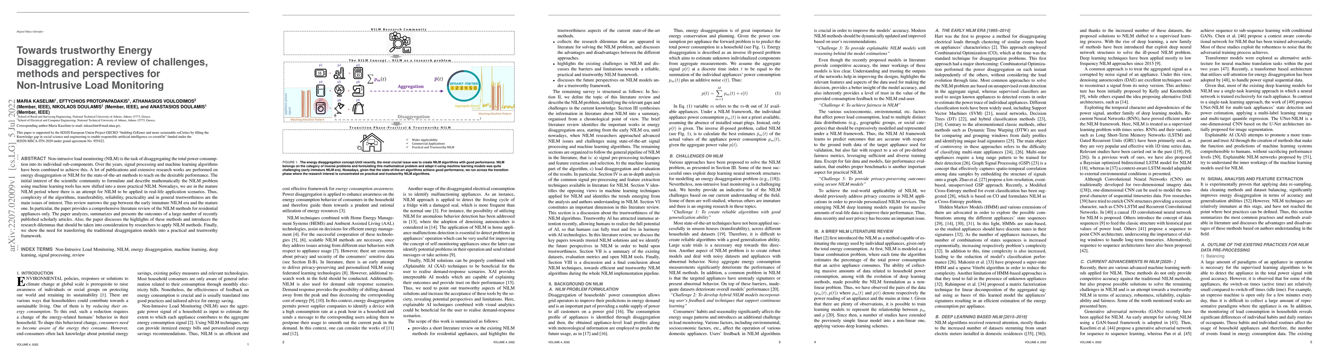 Thumbnail for Towards trustworthy Energy Disaggregation: A review of challenges,
  methods and perspectives for Non-Intrusive Load Monitoring