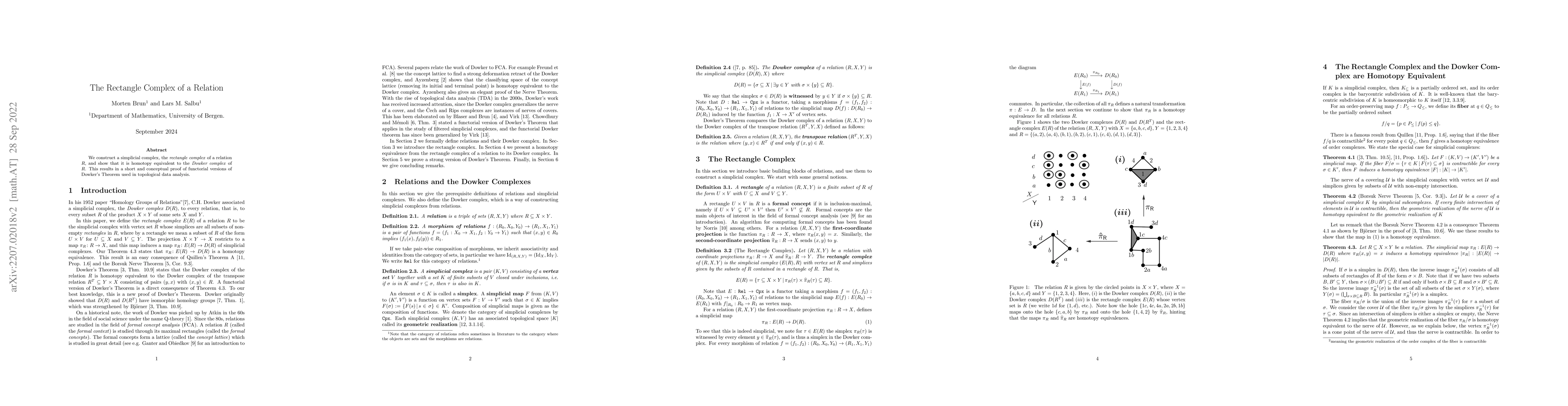 Thumbnail for The Rectangle Complex of a Relation