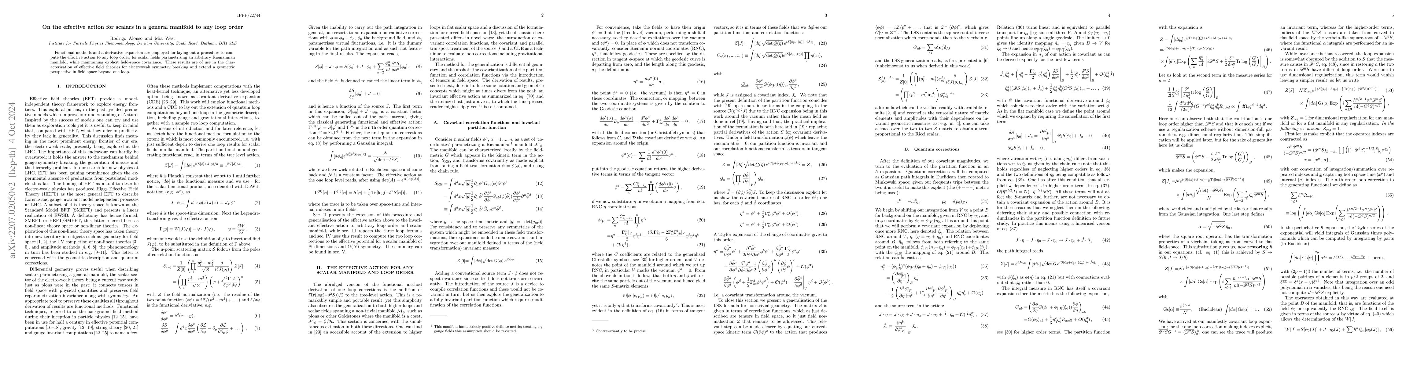 Thumbnail for On the effective action for scalars in a general manifold to any loop
  order