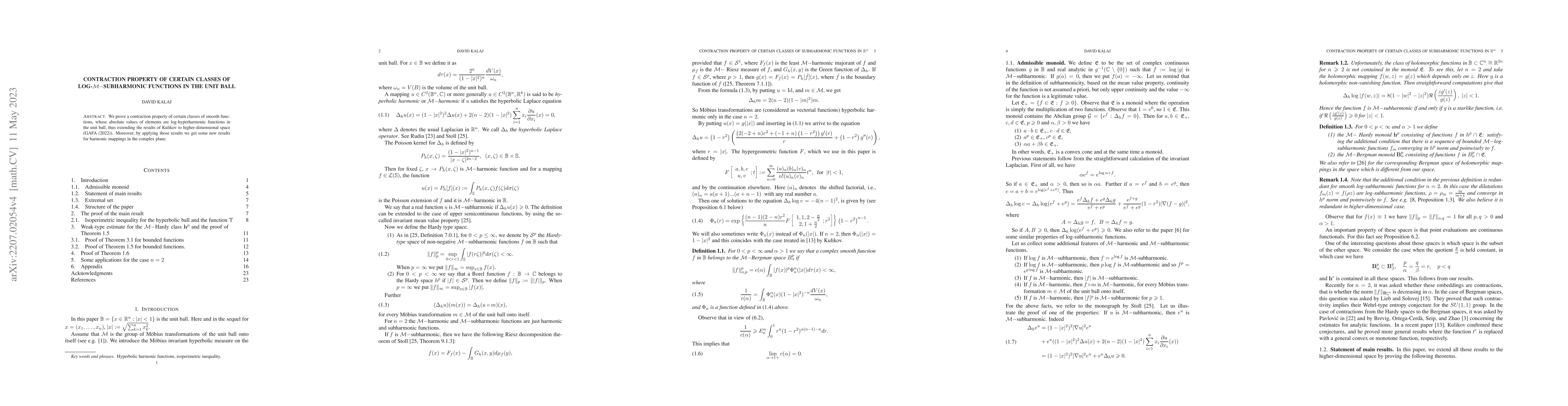 Thumbnail for Contraction property of certain classes of log-$\mathcal{M}-$subharmonic
  functions in the unit ball in $\mathbb{R}^n$