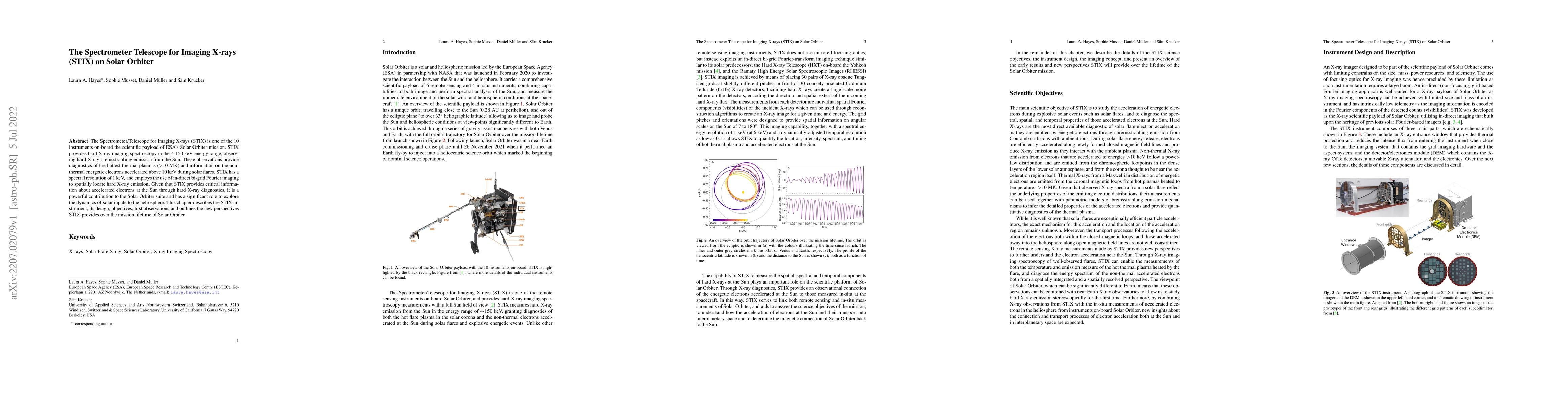 Thumbnail for The Spectrometer Telescope for Imaging X-rays (STIX) on Solar Orbiter