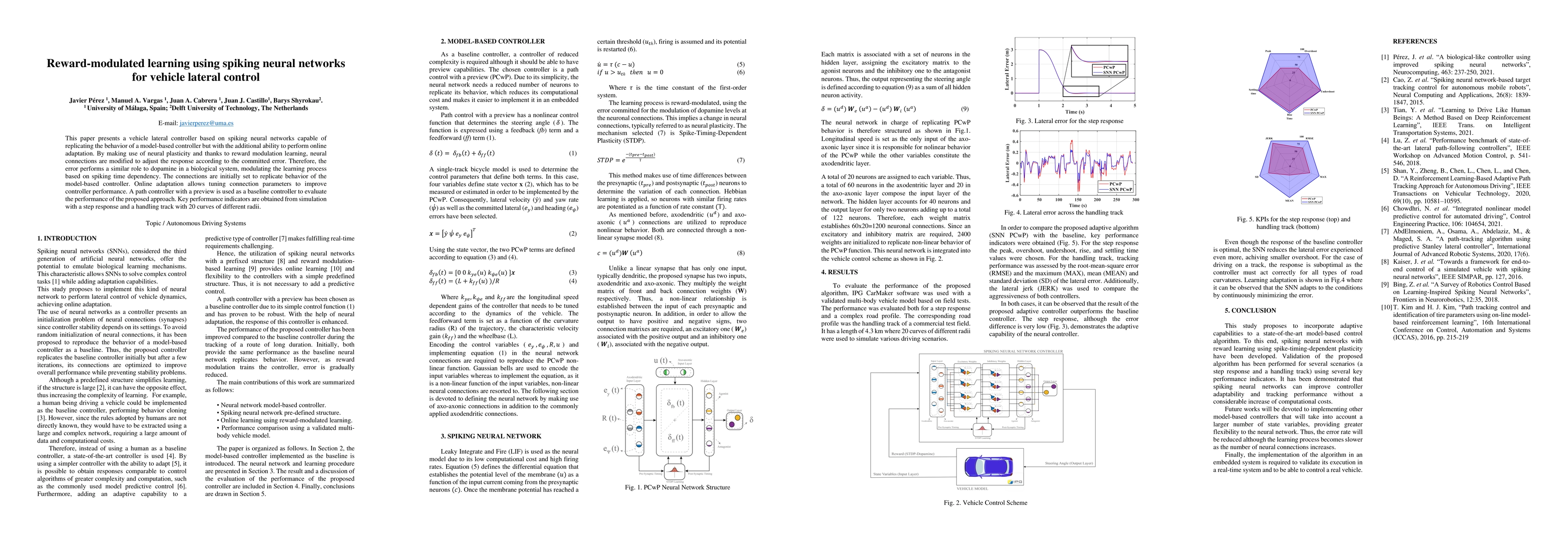 Thumbnail for Reward-modulated learning using spiking neural networks for vehicle
  lateral control